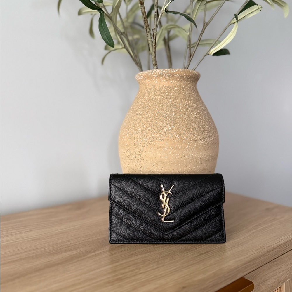 Yves Saint Laurent Black Leather Wallet